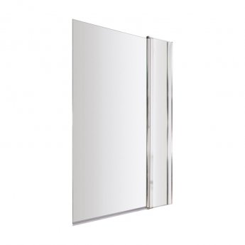 Nuie Pacific Square Hinged Bath Screen with Fixed Panel 1435mm H x 1005mm W - 6mm Glass