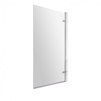 Nuie Pacific Chrome Square Hinged Bath Screen 1520mm H x 830mm W - 8mm Glass