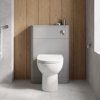 Nuie Parade Back to Wall WC Toilet Unit 550mm Wide - Satin Grey | Product Image