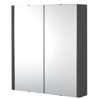 Nuie Parade 2-Door Mirrored Cabinet 600mm Wide - Gloss Grey