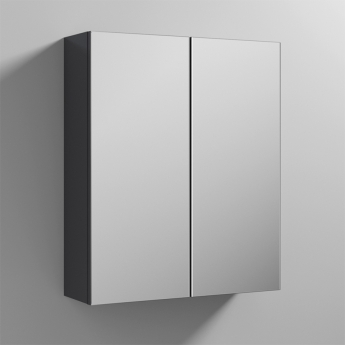 Nuie Parade 2-Door Mirrored Bathroom Cabinet 600mm Wide - Satin Anthracite