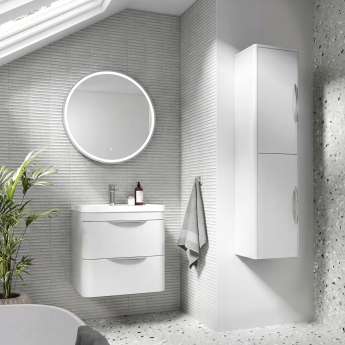 Nuie Parade Tall Wall Mounted Cupboard Unit 350mm Wide - Gloss White | Product Image