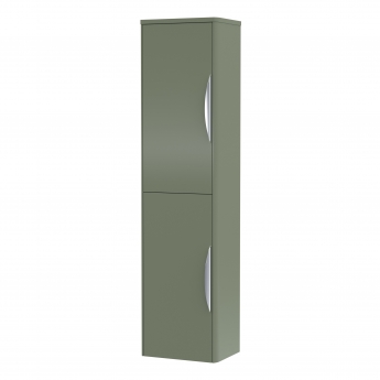 Nuie Parade Tall Wall Mounted Cupboard Unit 350mm Wide - Satin Green