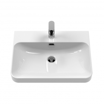 Nuie Parade Wall Hung 2-Drawer Vanity Unit with 1TH Thin-Edged Basin 600mm Wide - Gloss White | Product Image