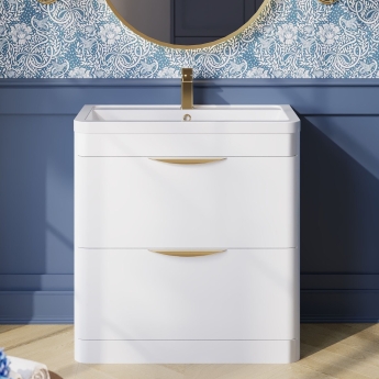 Parade 800mm 2-Drawer Floor Standing Vanity Unit | Product Image