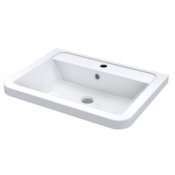 Nuie Parade Floor Standing 2-Drawer Vanity Unit with Ceramic Basin 600mm Wide - Satin Anthracite