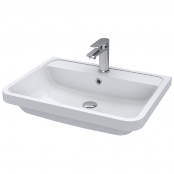 Nuie Parade Wall Hung 2-Drawer Vanity Unit with Polymarble Basin 600mm Wide - Satin Anthracite