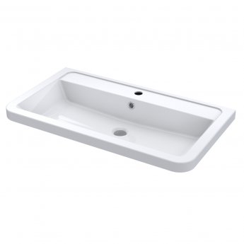 Nuie Parade Wall Hung 2-Drawer Vanity Unit with Ceramic Basin 800mm Wide - Satin Anthracite