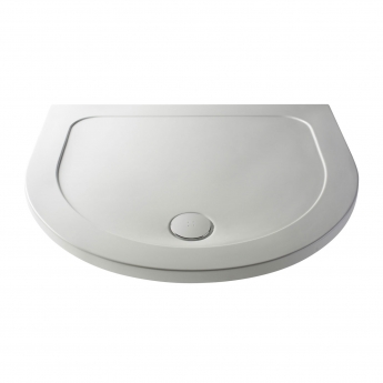 Nuie Pearlstone White Bespoke D-Shaped Shower Tray 1050mm x 925mm