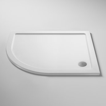 Nuie Pearlstone Offset Quadrant Left Handed Shower Tray 1000mm x 800mm - White