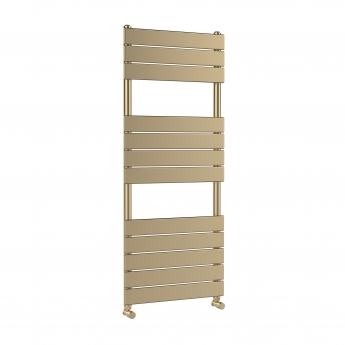 Piazza Brushed Brass Flat Panel Heated Towel Rail