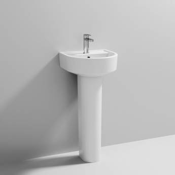 Nuie Provost Basin and Full Pedestal 420mm Wide - 1 Tap Hole
