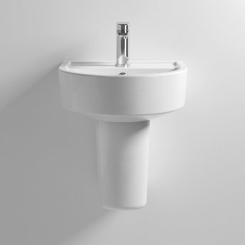 Nuie Provost Basin and Semi Pedestal 420mm Wide - 1 Tap Hole
