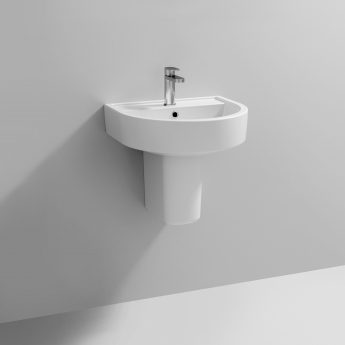 Nuie Provost Basin and Semi Pedestal 520mm Wide - 1 Tap Hole