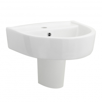 Nuie Provost Basin and Semi Pedestal 520mm Wide - 1 Tap Hole