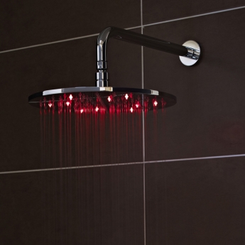 Nuie Quest Rectangular Concealed Shower Mixer with LED Fixed Head and Diverter - Chrome | Product Image