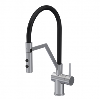 Nuie Ravi Mono Kitchen Sink Mixer Tap Single Lever Handle - Brushed Nickel