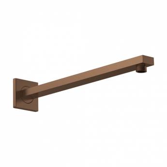 Nuie Rectangular Wall Mounted Shower Arm 360mm Length - Brushed Bronze