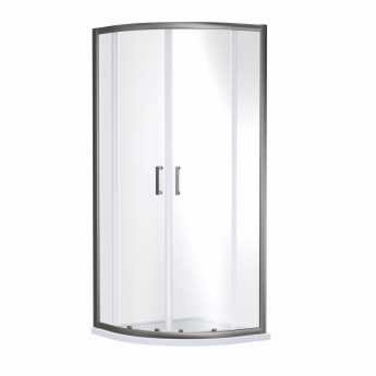 Nuie Rene Brushed Pewter Quadrant Shower Enclosure 800mm x 800mm - 6mm Glass | Product Image