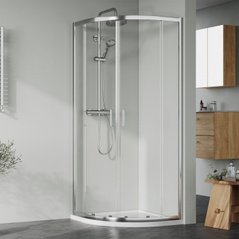 Rene Polished Chrome Quadrant Shower Enclosure - 6mm Glass