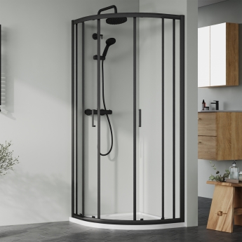Rene Matt Black Quadrant Shower Enclosure - 6mm Glass