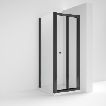 Rene Black Bi-Fold Door Square Shower Enclosure - 4mm Glass