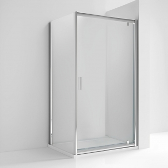Rene Polished Chrome Pivot Door Shower Enclosure - 6mm Glass