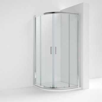Nuie Rene Quadrant Shower Enclosure 900mm x 900mm with Satin Chrome Profile - 6mm Glass