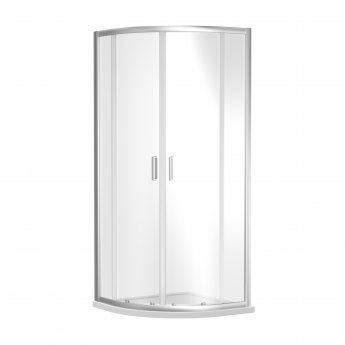 Nuie Rene Quadrant Shower Enclosure 800mm x 800mm with Satin Chrome Profile - 6mm Glass