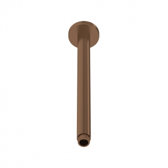 Nuie Round Ceiling Mounted Shower Arm 300mm Length - Brushed Bronze
