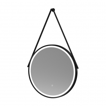 Nuie Salana Round LED Bathroom Mirror with Touch Sensor 600mm Diameter - Black