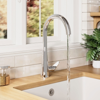 Nuie Samir Mono Kitchen Sink Mixer Tap Single Lever Handle - Chrome | Product Image