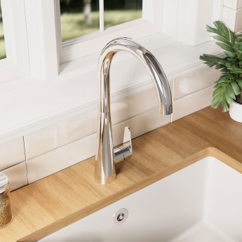 Nuie Samir Mono Kitchen Sink Mixer Tap Single Lever Handle - Chrome | Product Image
