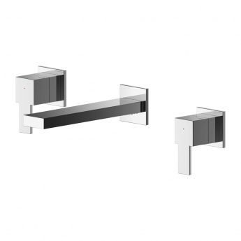 Nuie Sanford 3-Hole Wall Mounted Basin Mixer Tap without Plate - Chrome