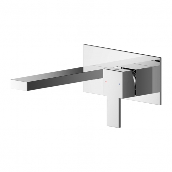 Nuie Sanford 2-Hole Wall Mounted Basin Mixer Tap with Plate - Chrome