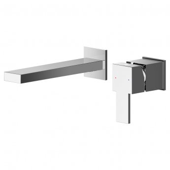 Nuie Sanford 2-Hole Wall Mounted Basin Mixer Tap without Plate - Chrome