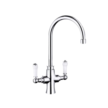Nuie Sarani Kitchen Sink Mixer Tap Dual Handle - Chrome | Product Image