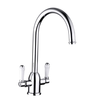 Nuie Sarven Kitchen Sink Mixer Tap Dual Handle - Chrome | Product Image