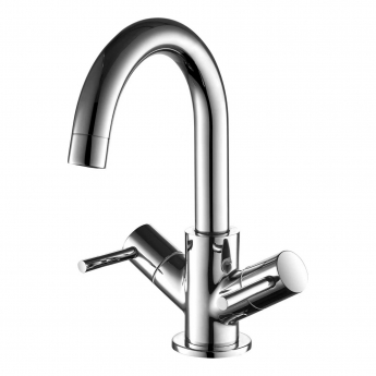 Nuie Series 2 Economy Mono Basin Mixer Tap with Push Button Waste Dual Handle - Chrome