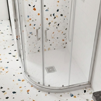 Nuie Slimline White Slate Effect Quadrant Shower Tray 900mm x 900mm | Product Image