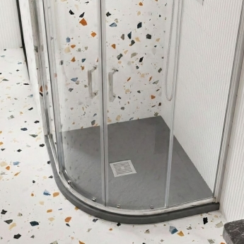 Nuie Slimline Grey Slate Effect Quadrant Shower Tray 900mm x 900mm | Product Image