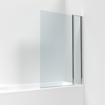 Nuie Pacific Square Hinged Bath Screen with Fixed Panel 1435mm H x 1005mm W - 6mm Glass