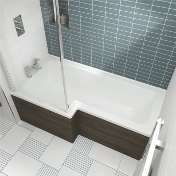 Nuie Square L-Shaped Shower Bath 1700mm x 700mm/850mm - Left Handed