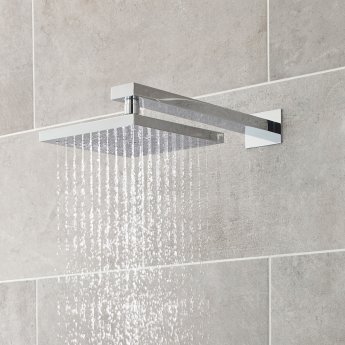 Nuie Square Fixed Shower Head 200mm x 200mm - Chrome