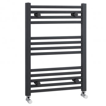 Nuie Straight Heated Towel Rail 700mm H x 500mm W - Anthracite