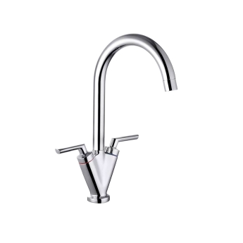 Nuie Sutna Kitchen Sink Mixer Tap Dual Lever Handle - Chrome | Product Image