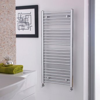 Nuie Curved Ladder Towel Rail 700mm H x 500mm W - Chrome