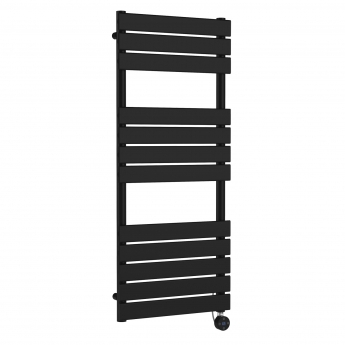 Nuie Flat Panel Matt Black Electric Heated Towel Rail