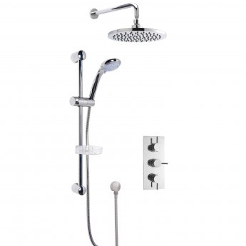 Nuie Triple Round Thermostatic Concealed Complete Mixer Shower - Chrome