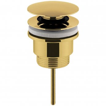 Nuie Universal Push Button Basin Waste Slotted/Un-Slotted - Brushed Brass
